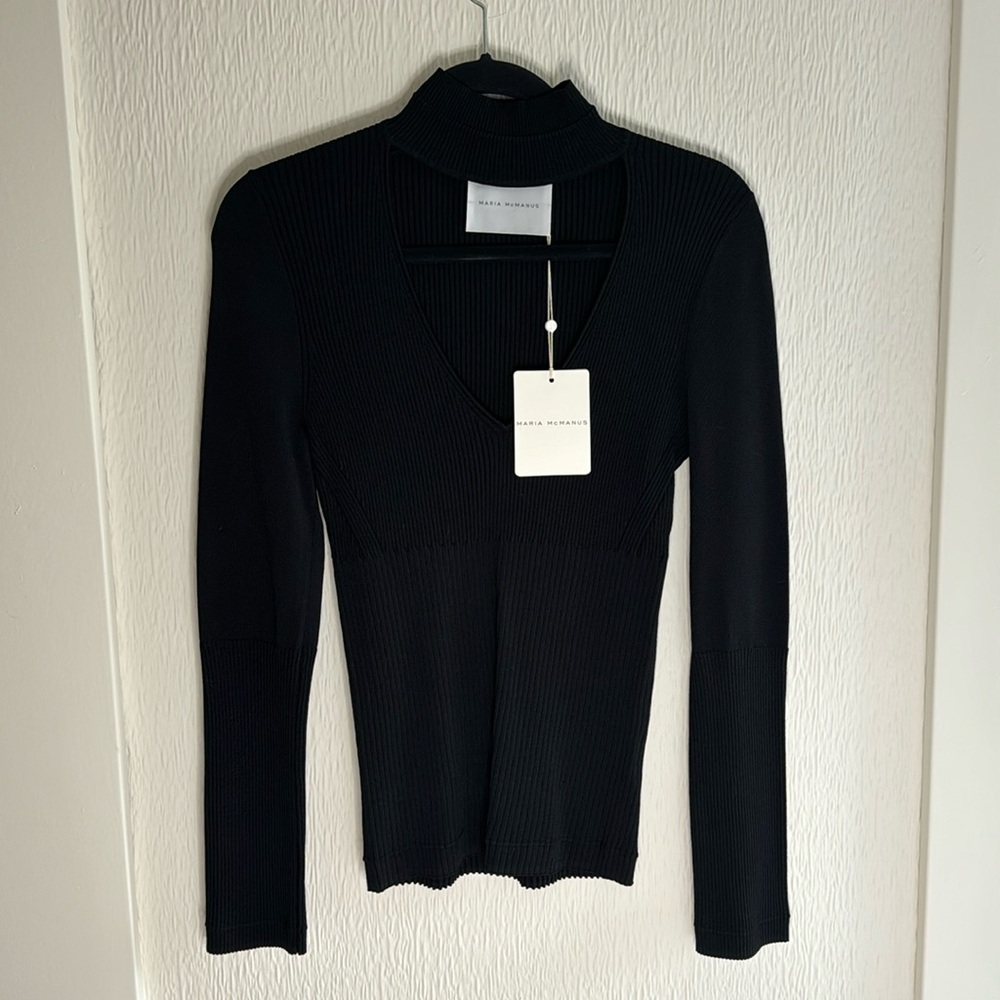 Maria McManus Banded Collar V Neck